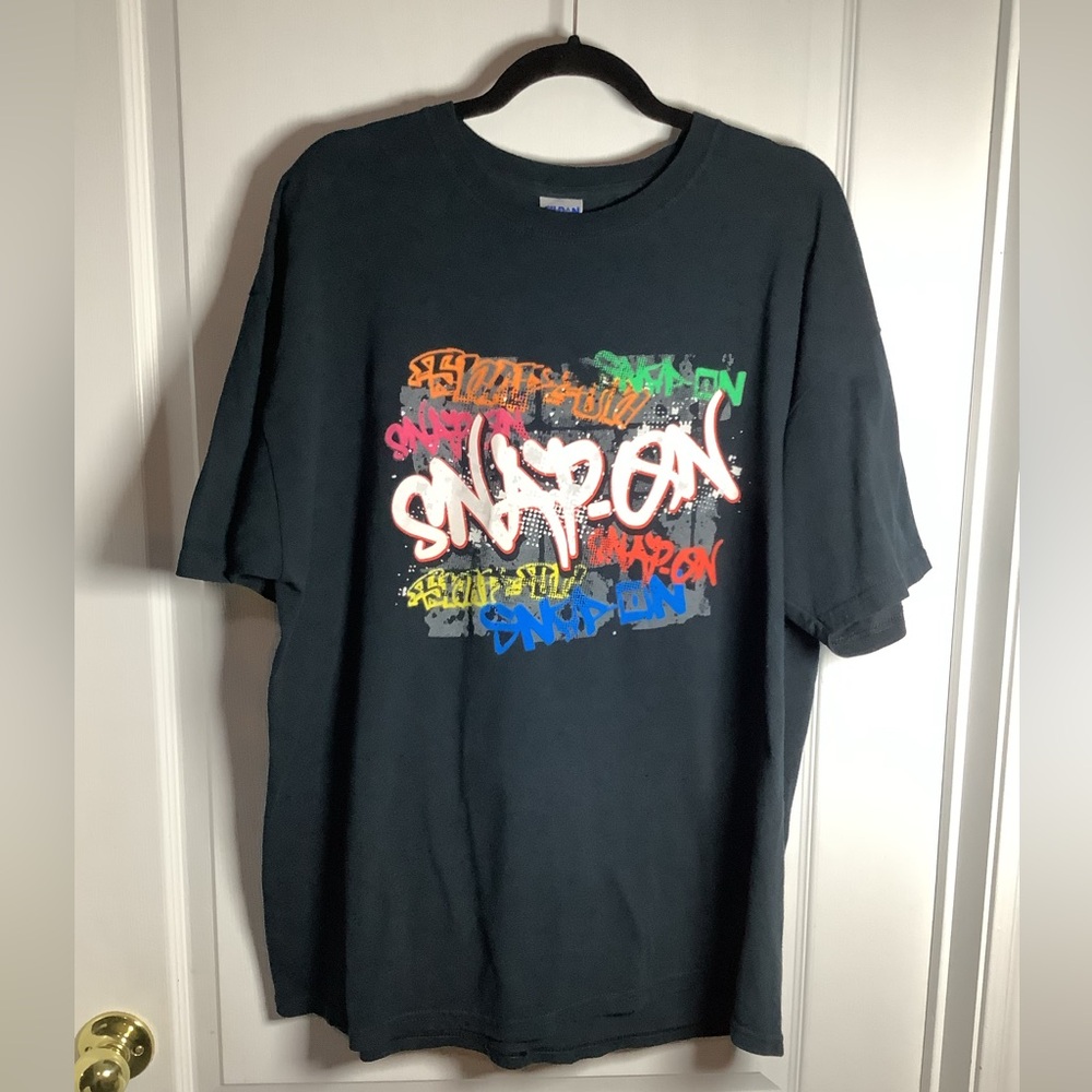 Graphic Snap-On Graffiti Black T-Shirt